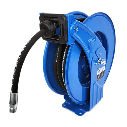 M3 Industrial Grade Air / Water Hose Reel with 3/8in. x 50ft hose, 300 PSI Shop and Truck Mount Duty